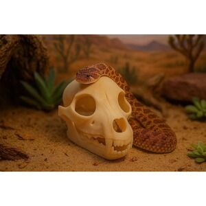 Dog Skull Hide, Reptile enrichment, Tank Decor
